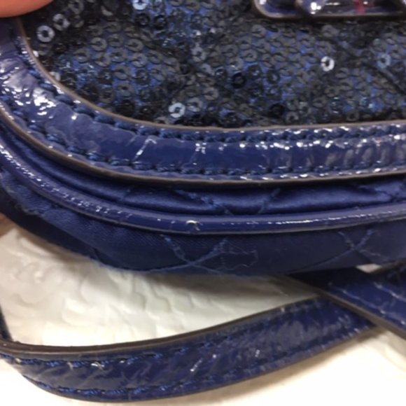 Guess Blue Sequin Sparkles Quilted Crossbody Bag - Picture 11 of 15
